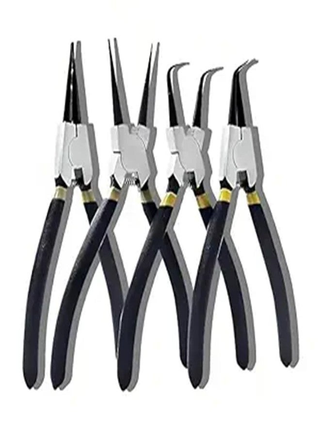 ZIODIC Circlip Plier 7" Set of 4 Pcs, Internal Bent Nose, Interrnal Straight Nose Circlip Plier - Image 1